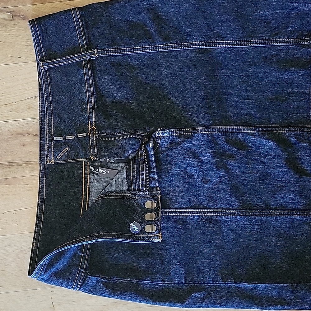 Dark Wash Denim Skirt, like new - Picture 2 of 4